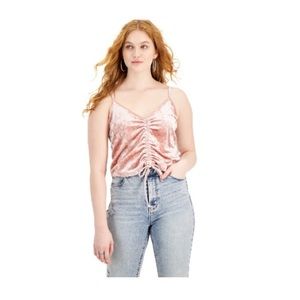 New Hippie Rose Juniors' Ruched Tie-Hem Camisole, shirt, tank top, crop size S